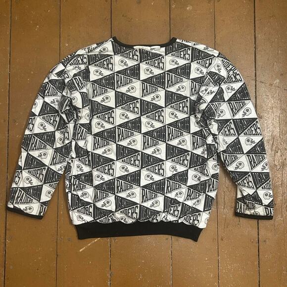VINTAGE 80s/90s Los Angeles Raiders Reversible Crew Sweatshirt - Picture 4 of 4